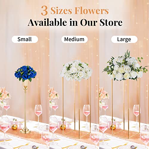 Nuptio Flower Balls For Wedding Centerpieces - 2 Pcs 9.5 Inch Diameter Fake Flower Ball Arrangement Bouquet Party Centerpieces For Tables - Royal Blue Rose Bouquet Centerpiece Flowers For Table #TOP5