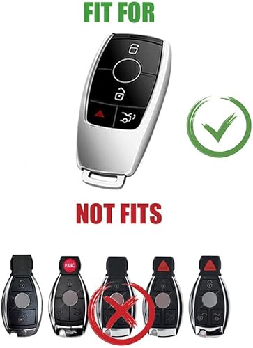 Miniatura 2 de Funda protectora de aleación de zinc para llavero de control remoto inteligente compatible con Mercedes Benz 2017-2021 Clase E 2018-2021 Clase S