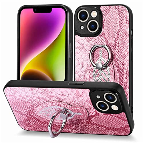 Coque Samsung S9 Plus en cuir avec porte-anneau et support magnétique rose