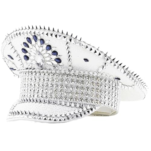Chapeau de capitaine à rivets en strass pour mariage élégant et jeu de rôle festif