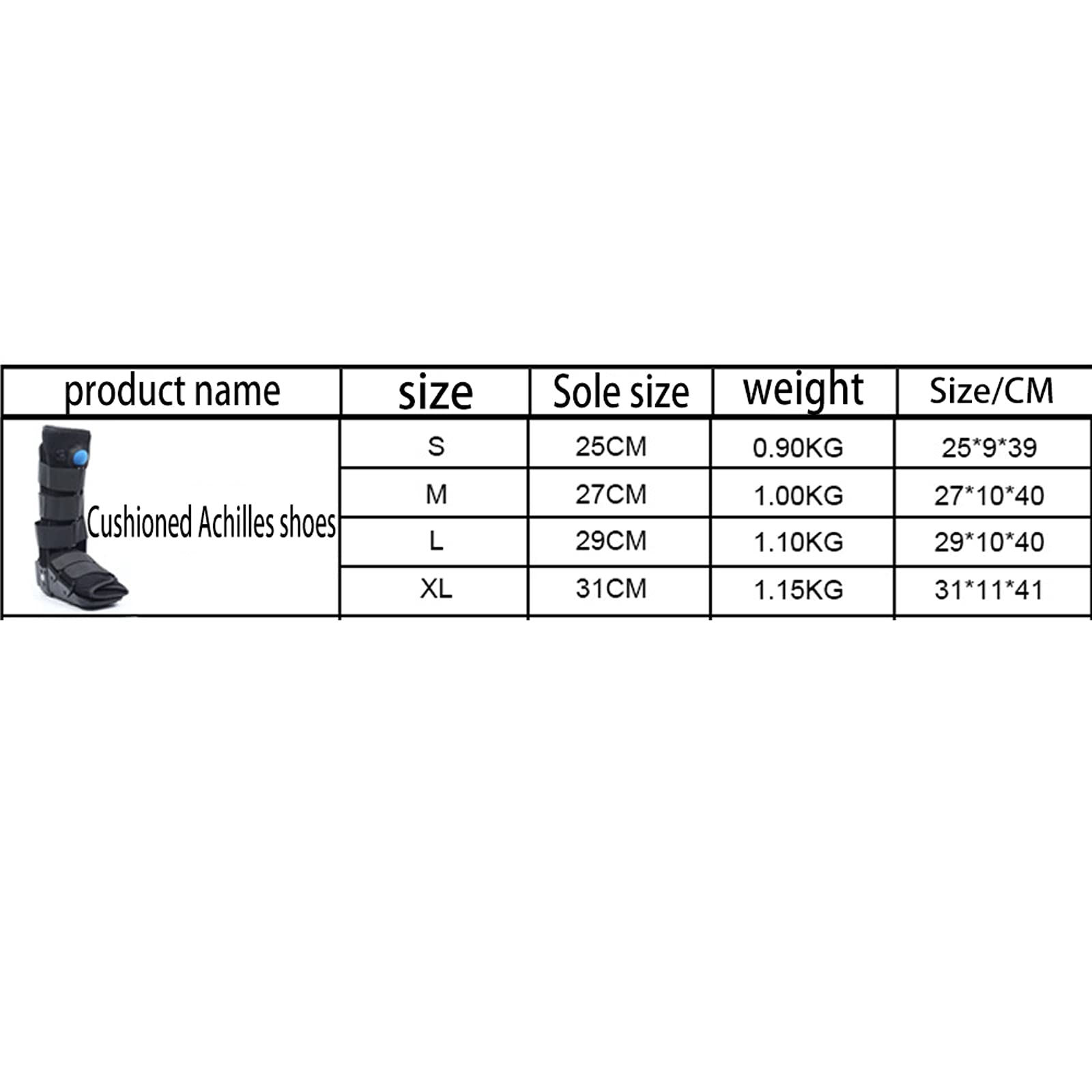 Botas para Caminar Órtesis de pie Soporte de órtesis de Banda Alta Férula Plantar Brace Zapatos de tendón de Aquiles con colchón de Aire de Verano para aliviar la Pierna lesionada,Gray,M