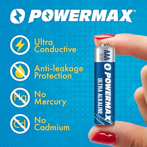 Powermax 24-Count Triple AAA Batteries, Ultra Long Lasting Alkaline Battery for Home and Office, 10-Year Shelf Life, Reclosable Packaging - Image 6