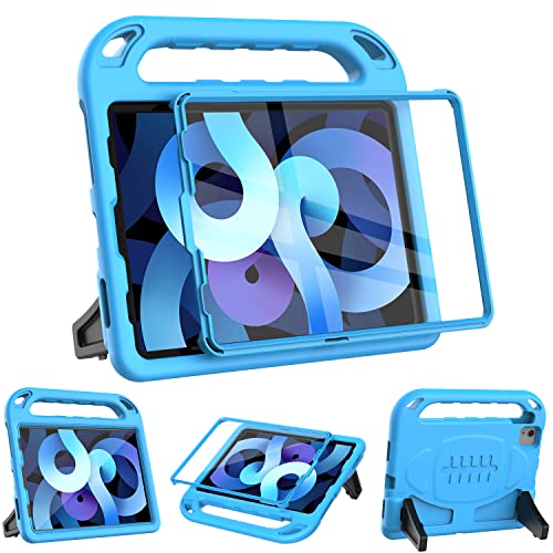 Surom Kids Case Built-in Screen Protector for iPad Air 8th/7th/6th Gen(M4/M3/M2) 11-inch 2026/2025/2024 iPad Air 5th 2022/4th Gen 2020 10.9 Shockproof Handle Stand Protective Cover Blue