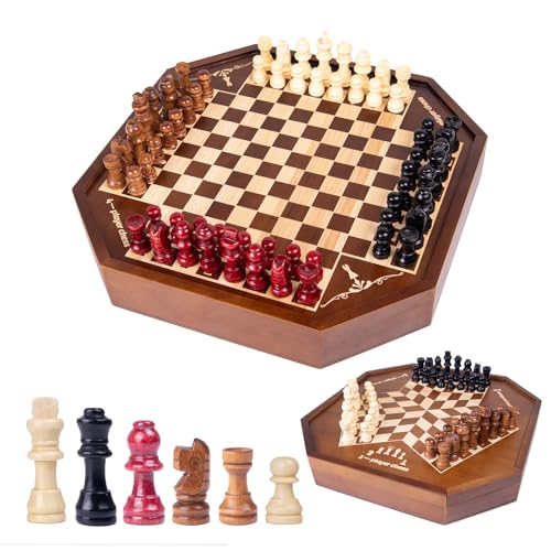 Juego de Ajedrez de Madera para 3 o 4 Jugadores miniatura 1