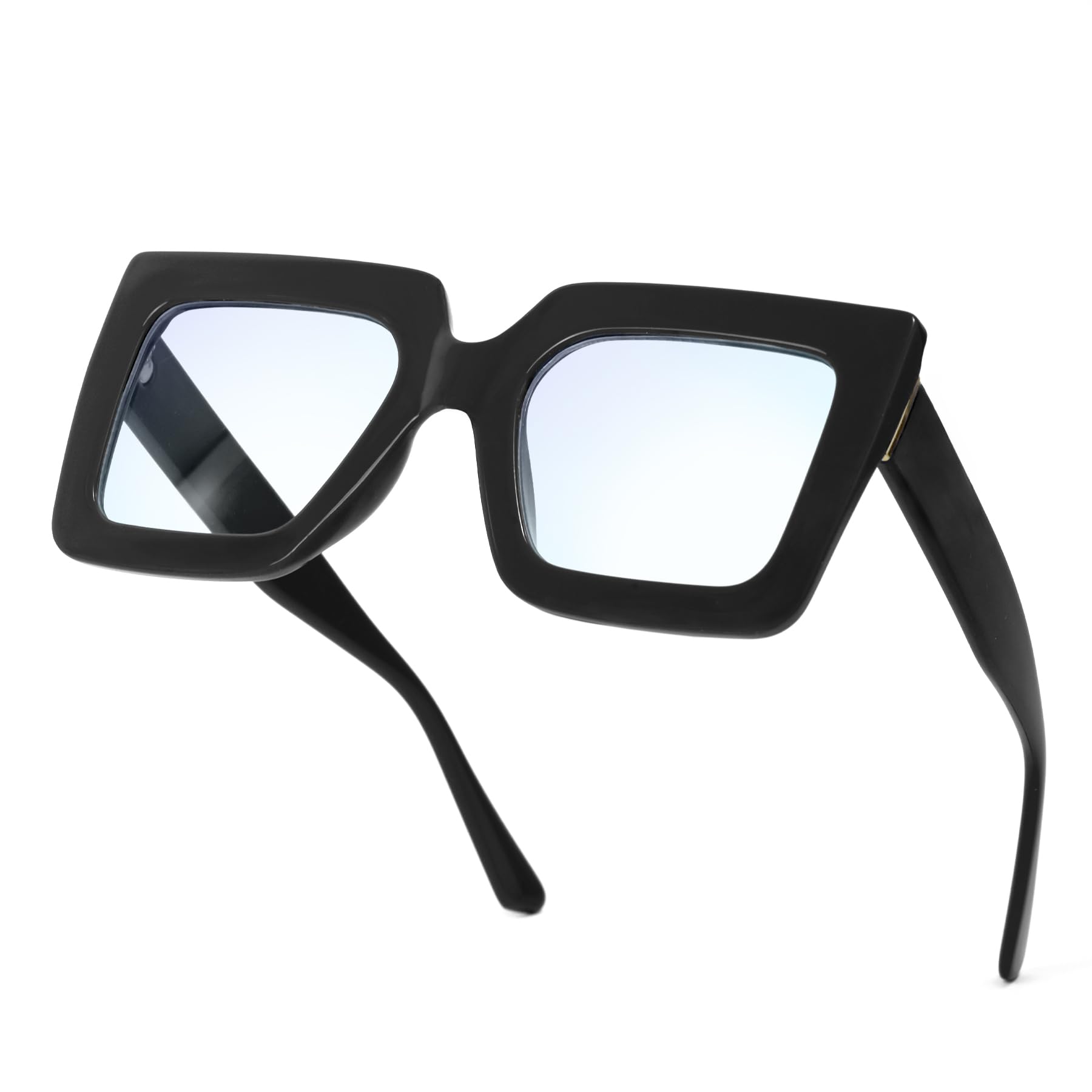 CLRAEGONK Oversized Blue Light Glasses for Women Fashion Square Thick Frames Stylish Non-Prescription Eyewear GRACE