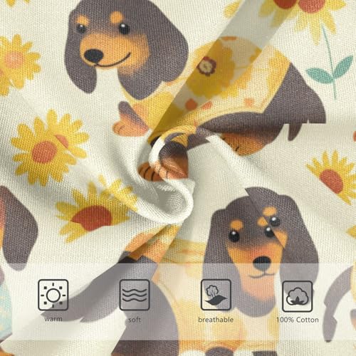 Wusikd Funny Dachshund Boys' Underwear Cotton Dogs Flowers Boys Briefs Soft Toddler Underwear 2T3