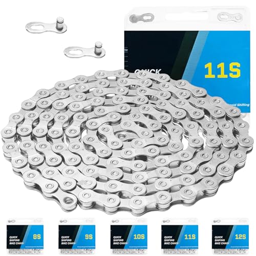 6/7/8/9/10/11/12 Speed Bike Chain High-Strength Durable & Smooth-Shifting for Road/Mountain Bikes (11-Speed)