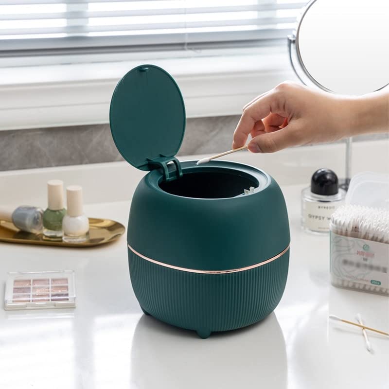 Mini Pattumiera Da Scrivania Con Coperchio A Pressione: Cestino Piccolo Per Ufficio, Camera Da Letto E Bagno, Inclusi 40 Sacchetti - 2