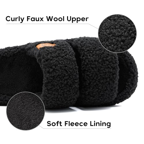 Women's House Slippers Open Toe Indoor Slippers Memory Foam House Shoes with Soft Fleece4