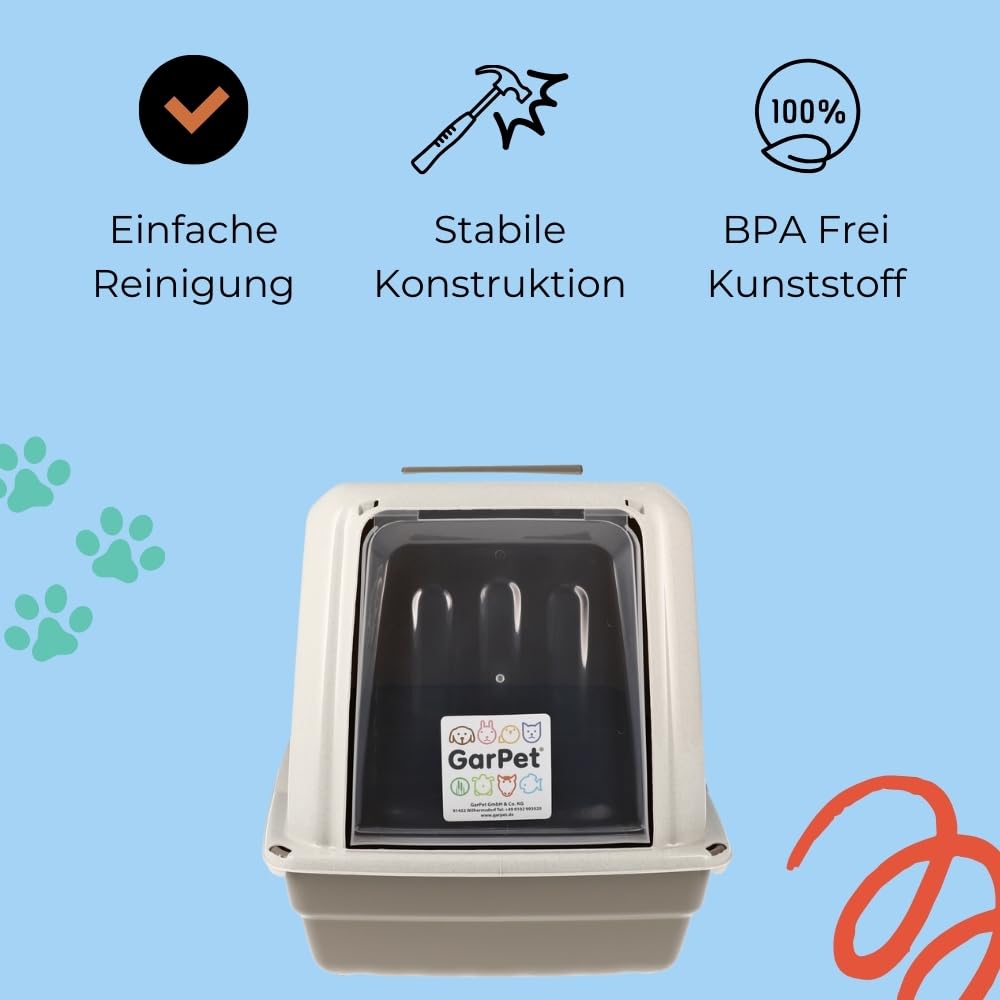 Geruchsresistent Katzenklo Edelstahl Katzentoilette 50,8x34,3cm - Extra Groß Für Mehrere Katzen Große Katzenklo 50x34x26cm
