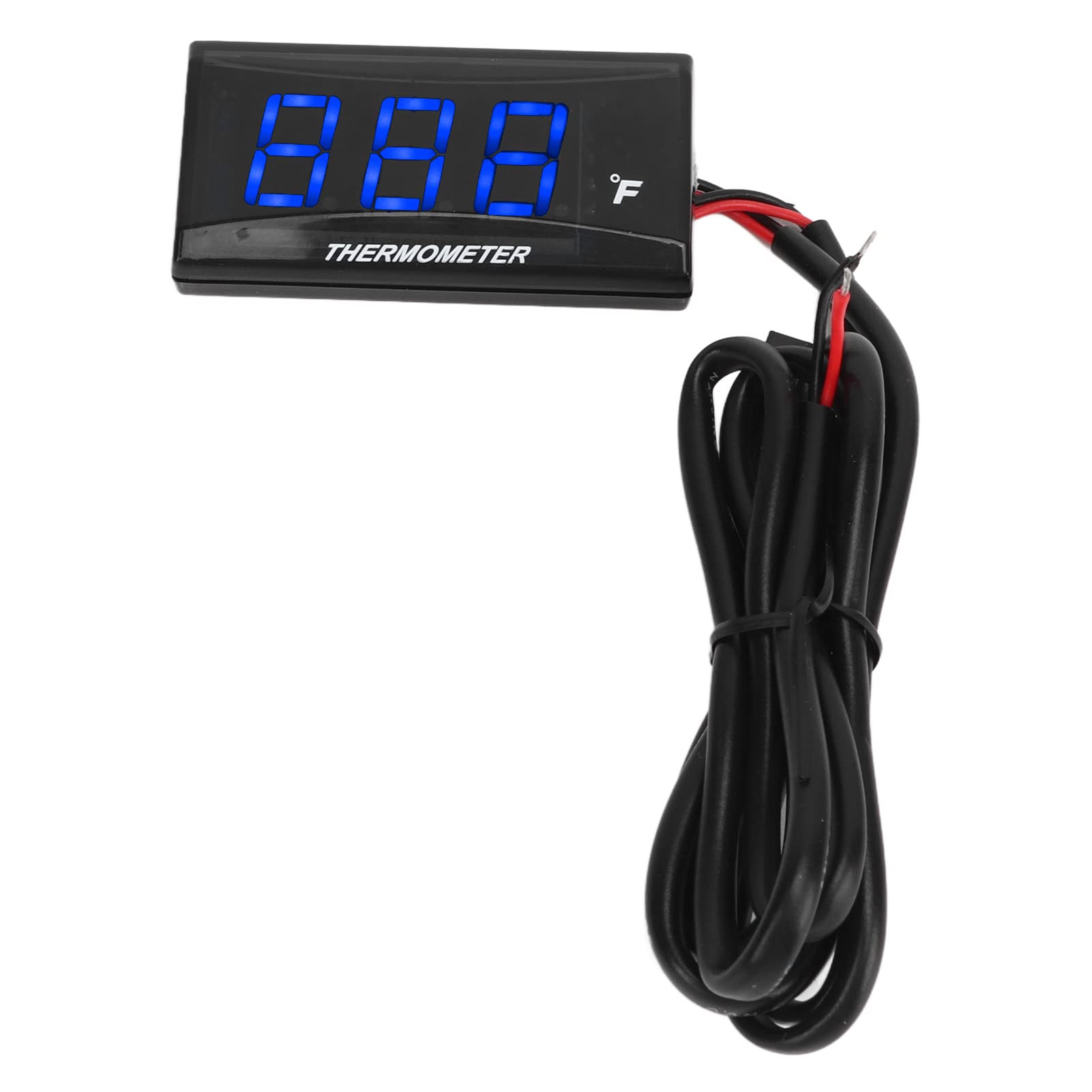 Jauge de Température d'eau de Moto Écran LCD Ultra Fin Boîtier ABS Compteur de Température d'eau pour Modification DC12V Bleu Quad Square Instrument Jauge de Température d'eau