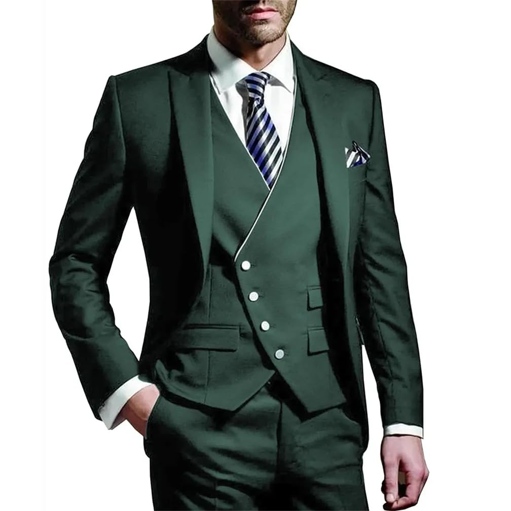 Traje de boda para hombre, 3 piezas (chaqueta, chaleco y pantalón)