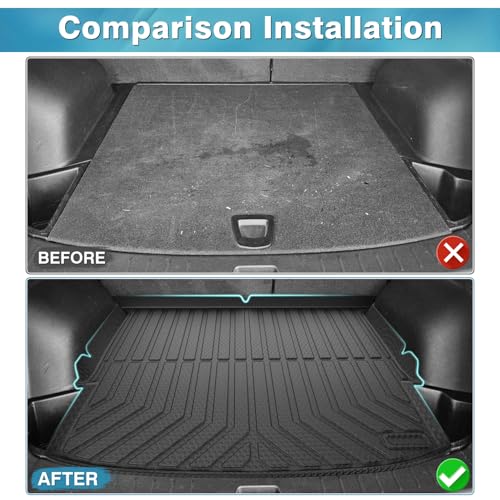 Image of Mixsuper Cargo Liner for Chevrolet Blazer 2019-2024 2025 2026, Trunk Mat for Chevy Blazer Accessories All Weather Cargo Mat Rear Trunk Liner Black