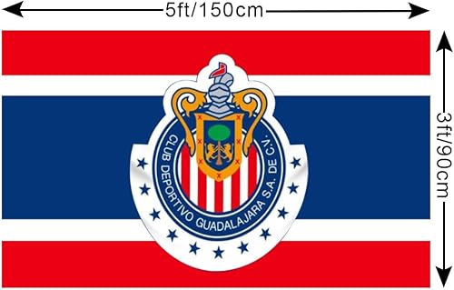 Miniatura 4 de YukaBa Bandera de bandera Chivas Guadalajara Bandera de 3 x 5 pies México Futbol Fútbol