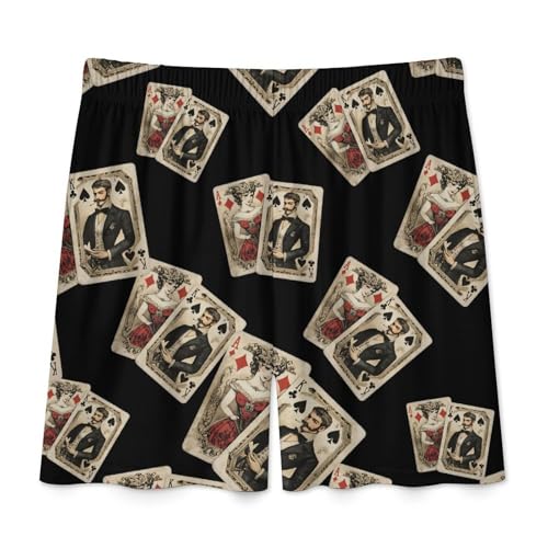 Vintage Playing Cards Men's Pajama Bottoms Lounge Pj Shorts Stretch Sleep Shorts for Home Vacation Beach4