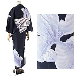 撫松庵謹製 宝尽くし セオアルファ トールサイズ 浴衣 着物 A3050 Amazon | [dear-japan] 撫松庵 浴衣 セオアルファ 絵羽 金魚 紺