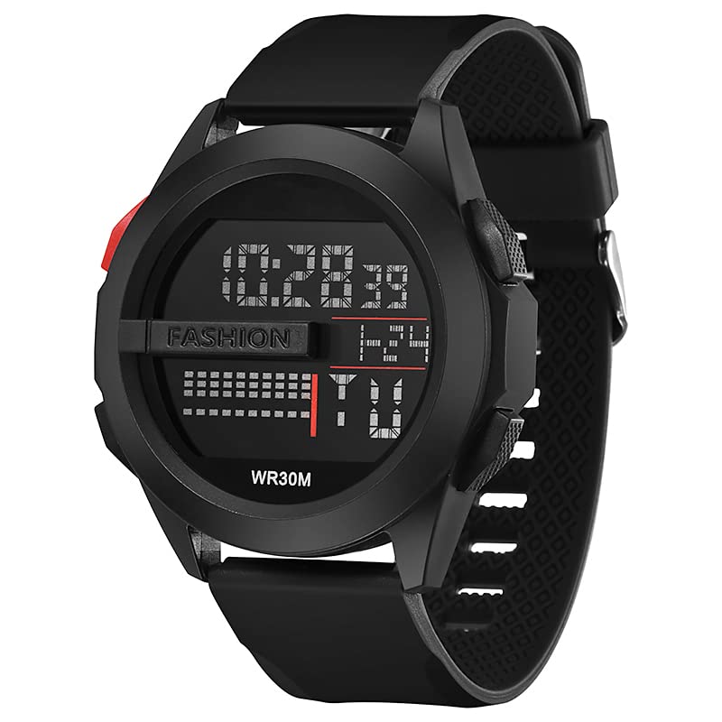 CLOUDWOOD Digital Round Dial Unisex Wrist Watch for Men & Women -WCH30 (Black) (B0C36X8MNW) Amazon Price History, Amazon Price Tracker