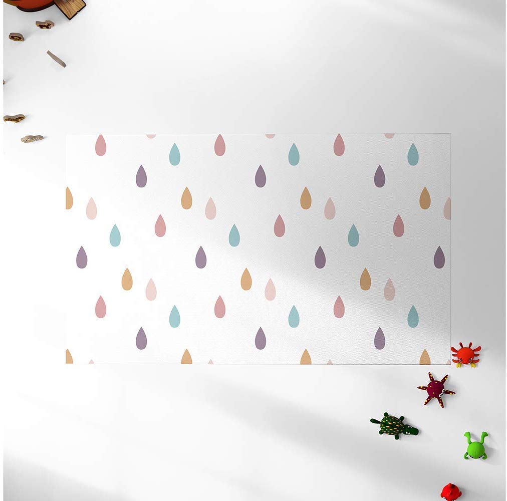 Oedim Alfombra Infantil Gotas de Colores para Habitaciones PVC | 95 x 165 cm | Moqueta PVC | Suelo vinílico | Decoración del Hogar | Suelo Sintasol | Suelo de Protección Infantil |