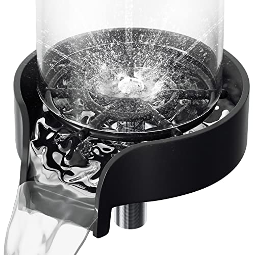 Image of Fuairmee Glass Rinser, Quick Kitchen Sink Cleaner, Baby Bottle Faucet Washer, ABS Black, Polished