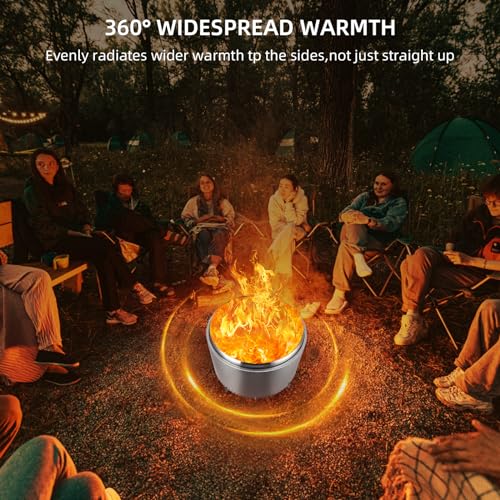 16.5" Smokeless Fire Pit, Portable Backyard Fire Pit with Handle, Wood Burning Stainless Steel Fire Pit with Poker and Removable Stand for Camping, Garden, Patio