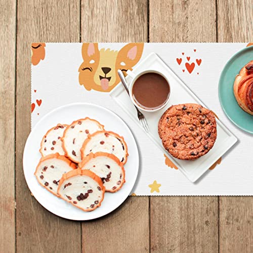 Set de table sans couture Corgi de 6 pièces antidérapant pour repas