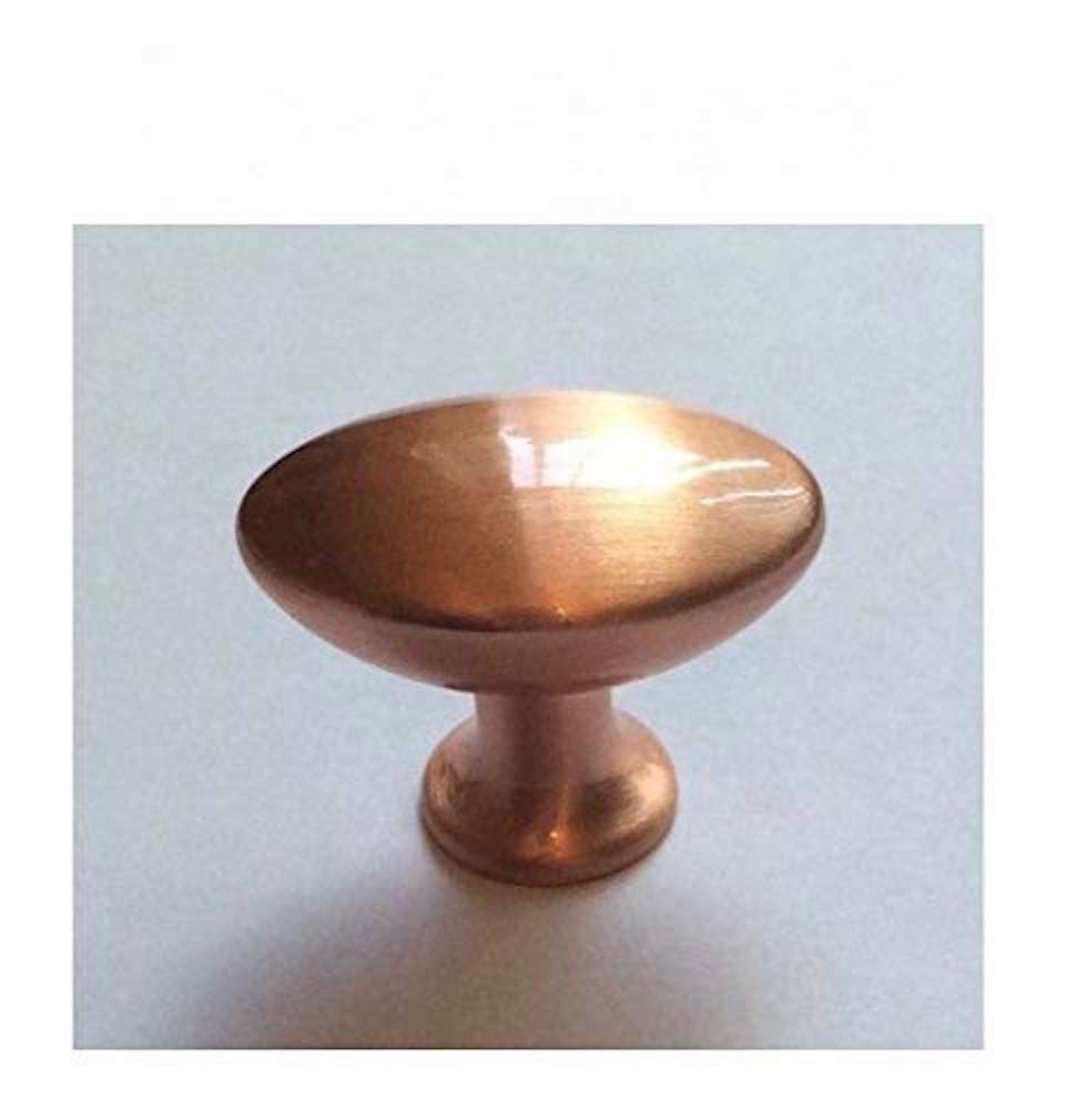 Abrafix Brown 6Pk - 28Mm Small 'Pearle' Brushed Copper Effect Cupboard/Wardrobe Door Handle Knob