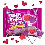 Colombina Very Berry Tiger Pops, Cherry And Blue Raspberry Flavored, Individually Wrapped Lollipops, Perfect for Class Exchange and Valentine's Day Gifts, 22 Count (Pack of 1)