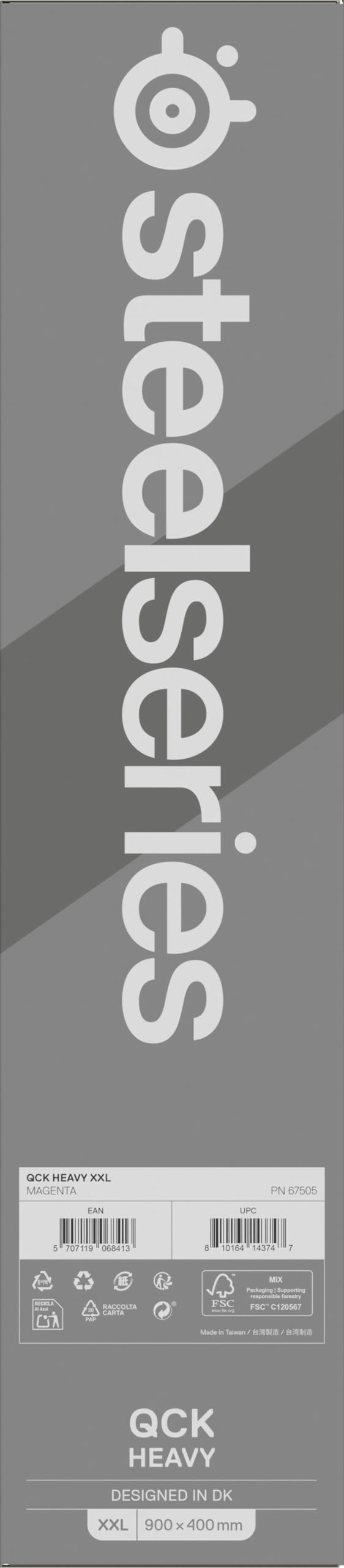 SteelSeries QcK - Tappetino per mouse da gioco pesante, base in gomma siliconica spessa e antiscivolo, tracciamento del picco, ottimizzato per giochi FPS, MOBA, RTS, MMO, dimensioni XXL, 900 mm x 400