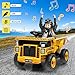 12V Kids Ride-On Dump Truck, Electric Toy Car with Remote Control, Auto-Lifting Dump Bed, Shovel, LED Lights Music, Construction Vehicle for Toddlers Ages 3-8