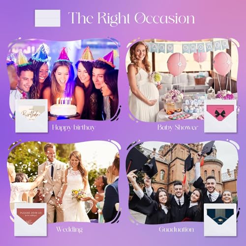 5x7 Self Seal Envelopes for Invitations, 50PACK White A7 Envelopes for Wedding, Graduation, RSVP Cards, Postcards, Greeting Cards mailing Self Sealing image 2