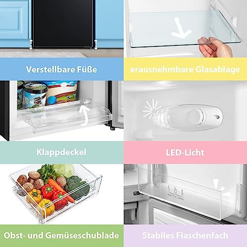Comfee RCB169DK2(E) Kühl-/Gefrierkombination/150 cm Höhe/Low Frost/Einstellbare Kühlschranktemperatur/LED-Licht/195 kWh/Jahr/115L Kühlteil/59L Gefrierteil/Schwarz – Bild 5