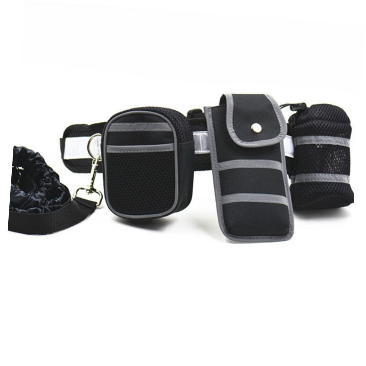 WOONEKY 5 Stück-Pack Reflektierende Hundeleine aus Nylon mit Metall Angenehm in Hand zum Spazierengehen und Camping Zufällige Farbe