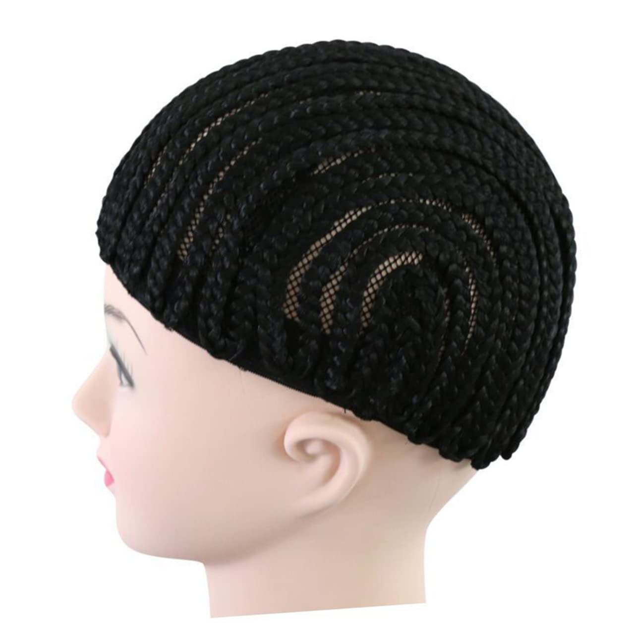 Healeved 3piezas Gorro De Peluca De Ganchillo Negro Para Trenzas Talla s Para Crear Pelucas De Trenzas Malla Transpirable y Elástica y Cómoda Para Uso Diario