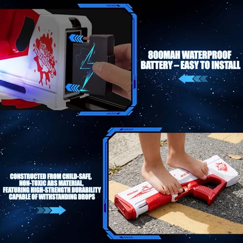 Pistolet à eau électrique rouge automatique et manuel pour piscine
