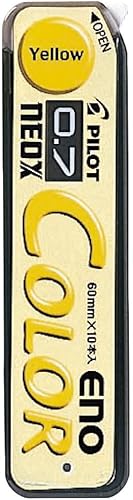 Pilot Lápiz mecánico de color Eno, 0.028 in, amarillo, 10 minas (HRF7C-20-Y)