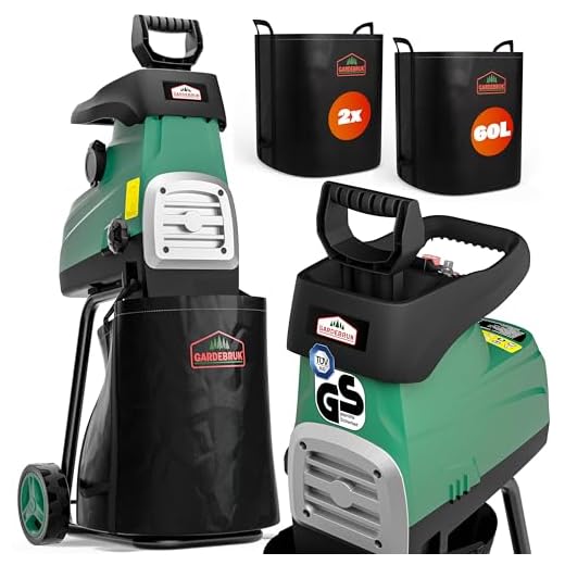 Gardebruk® Broyeur végétaux et Branches 3100 W Silencieux Branches Max. 44mm 2X bac 60L déchiqueteuse Branches broyeur électrique Jardin