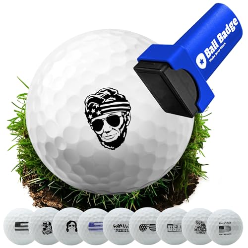 HODL 21 Ball Badge - Golf Ball Stamp, (The America Series) Golf Ball Marker, Reusable Golf Ball Marking Tool to Identify Golf Balls - (Lincoln Shades)