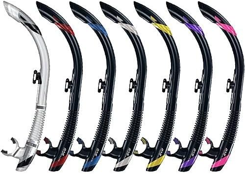 Atomic SV2 Snorkel w/Semi-Dry Top and Self Draining Flex Purge for Snorkeling, Scuba Diving etc., Black/Red