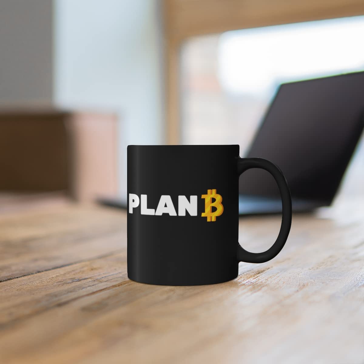 Tazza Bitcoin Nera 330ml Con Scritta Plan B Stampata Fronte/retro | Mug Criptovaluta Per Appassionati Di Caffè E Crypto