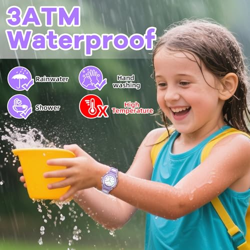 Image of Juboos Kids Watch Analog for Boys Girls, Childrens Waterproof Soft Strap Kids Time Teaching Quartz Wristwatch for Ages 5-15