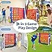 4 in a Row Tabletop Game, 3.6 Ft 4 to Score Game for Kids & Adults, Indoor/Outdoor Family Yard, Portable Giant 4 Row Game with Carrying Bag for Home, Picnic & Travel, 4-in-1 Version