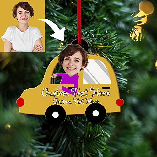 Personalized Photo My First Car Ornament - Customized Color, 2023 New Driver Gift, 16 Year Old Teenager Keepsake, Car Lover Gift