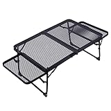 Table for Grill, Outdoor Picnic Folding Camping Table, Grill Table Portable Lightweight Metal Grill