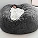 NSMYOOK, Puff Gigante 5 6 7 Ft Bean Bag Chair o Cojin de Suelo Ergonómico y Moldeable Puff Gamer Niño Terciopelo Sin Relleno, B Dark Gray, 7ft(180x90cm)
