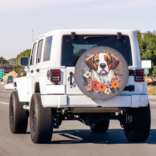 Image of Dujiea Bulldog Face Spare Tire Cover, Universal Wheel Tire Cover Waterproof Dust-Proof Tire Protectors for Trailer Rv SUV Truck Camper and Many Vehicle 14 15 16 17 Inch