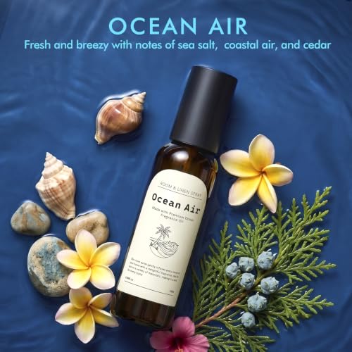Image of Room Fragrance Spray, Ocean Air Scent, Long Lasting Concentrated Room Spray | with Notes of Fresh Coastal Scent, Room Air Freshener & Odor Eliminator for Home, Bathroom, Bedding, Fabric, 2 x 4.06 fl oz