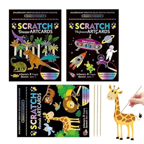 Scratch Paper for Kids, Colorful Scratch-Off Notes, Scratch Paper Art, Scratch-Off Craft Book, Craft Painting Paper, Kids Scratch Paper, Multifunctional Scratch Paper Art for Birthday and Easter