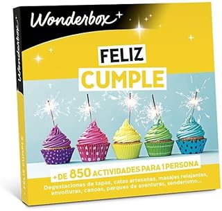Presentes baratos WONDERBOX Caja presente Feliz Cumple 1 Actividad a Elegir: degustación o Actividad