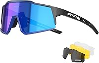 Vista 12 de KAPVOE Gafas polarizadas con 1 lente o 4 lentes de protección UV para mujeres y hombres, gafas de sol para ciclismo, marco TR90, para deportes