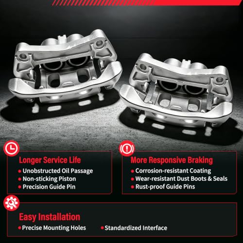 Image of Front Brake Caliper Compatible with Nissan Pathfinder 2013-2020 | Front Calipers Compatible with 2013-2020 Nissan Pathfinder Brake Caliper Set w /Brackets, Replacement 19-B7100 19-B7101